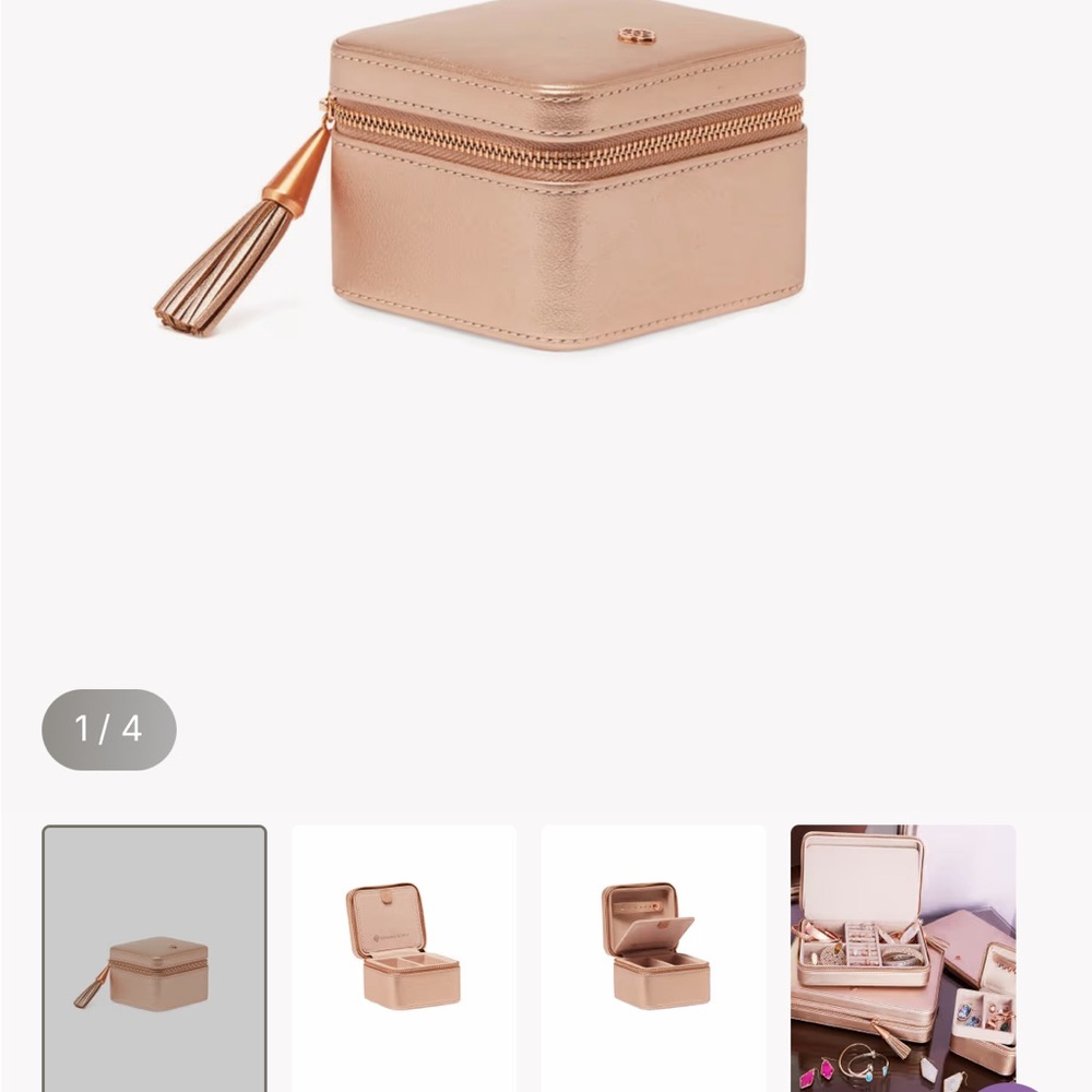Kendra Scott Rose Gold Small Zip Jewelry Case NWT
